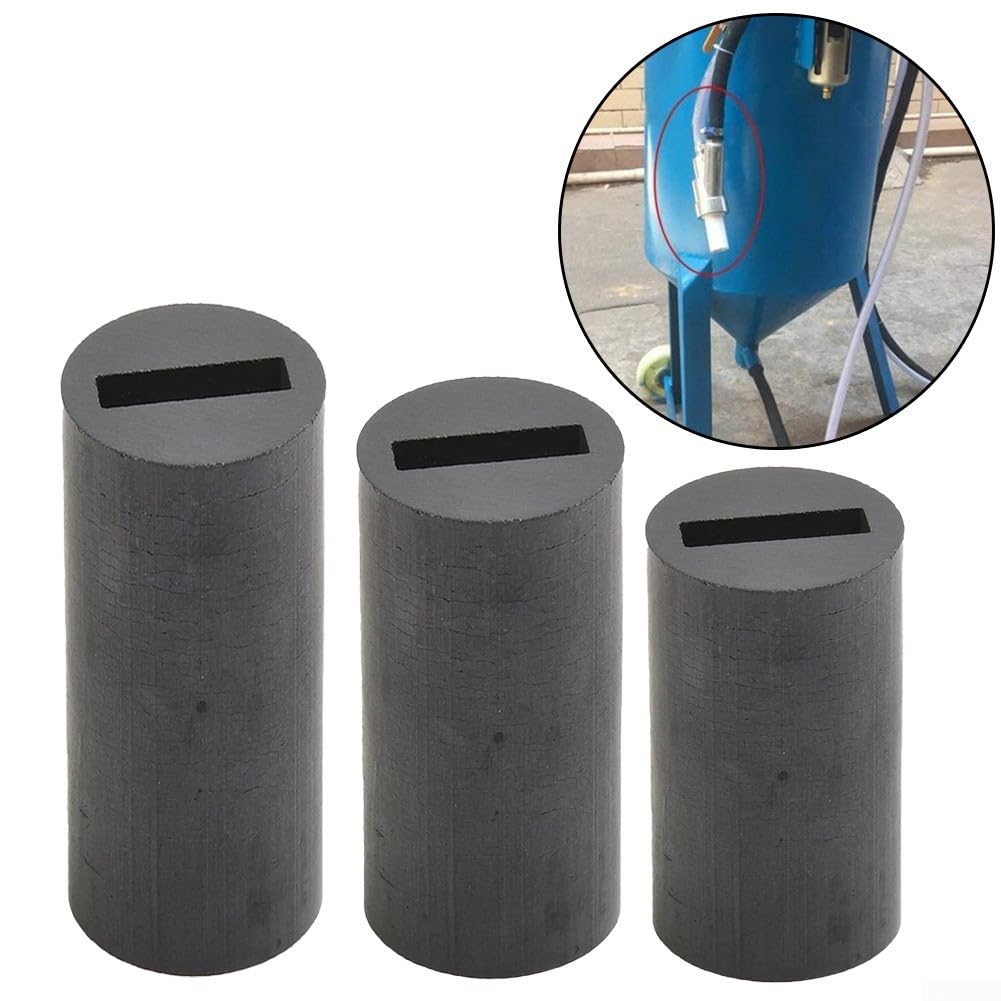 Quadratische Sandstrahldüse, flache Öffnung, Borkarbid-Material, breite Kompatibilität, dunkelgrau (4 x 20 x 35 mm)