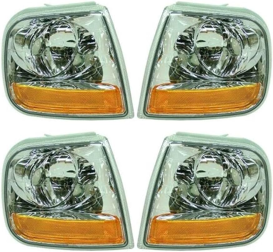4 Pieces - Signal Left Right Side Corner Lights Lamps Truck for Ford for F250 1997-1999
