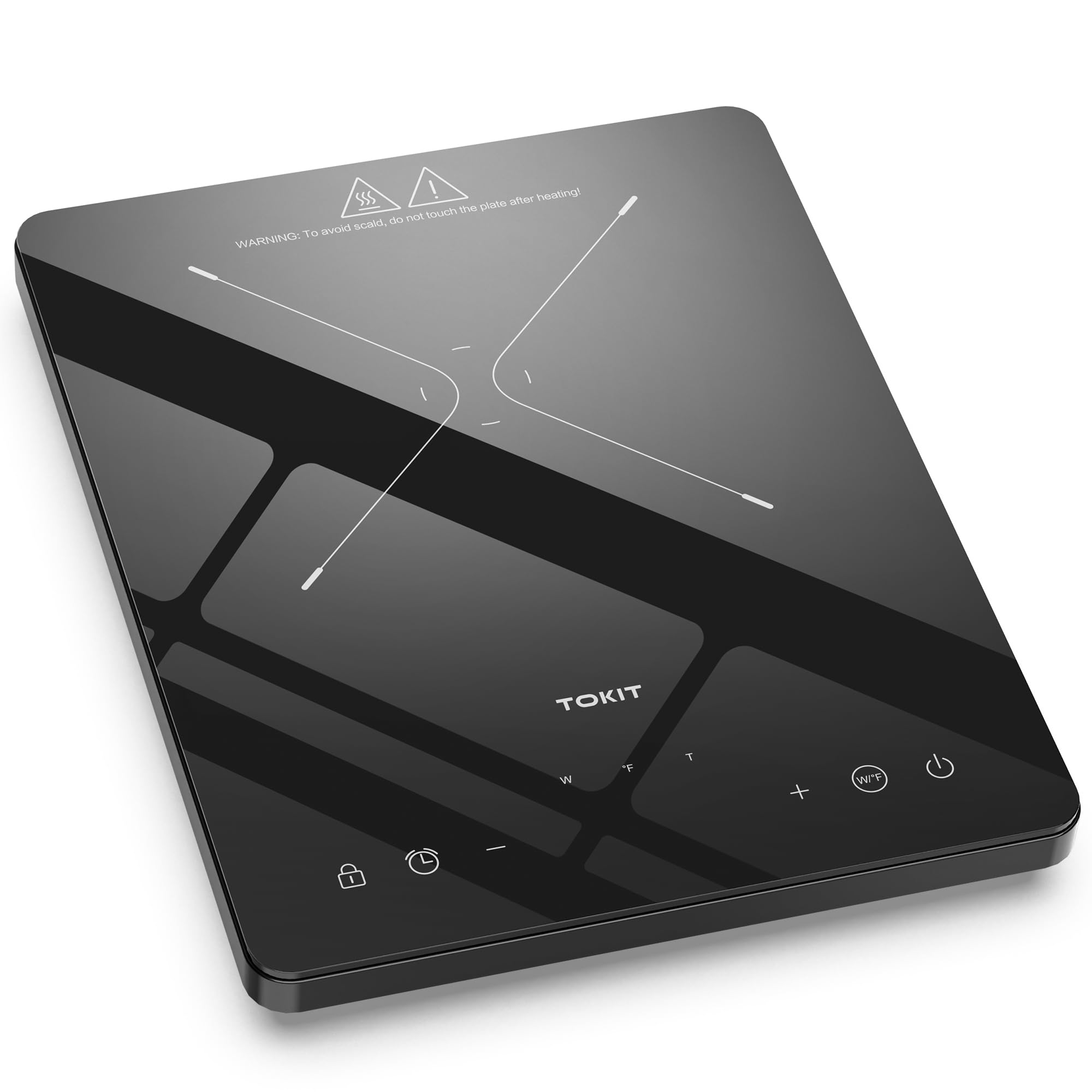 TOKIT Placa De Inducción 2000W, Placas Eléctricas M1 Con 9 Niveles De Potencia, Control Táctil, Temporizador De 90 Minutos, Ultrafina De 40 MM, Negro, Para Cocina, Dormitorio Y Camping