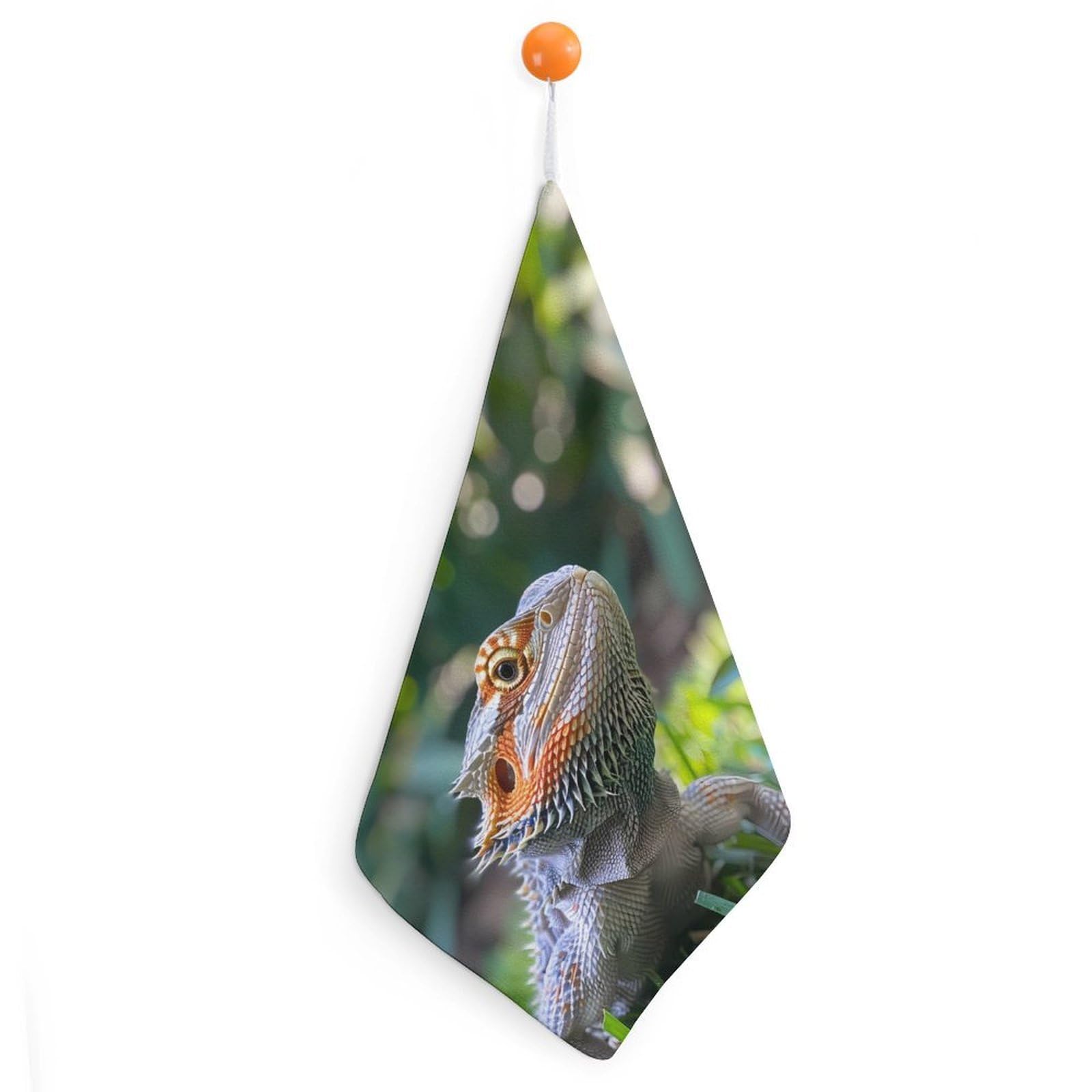 TXFBTRFSA Bearded Dragon Lizard Animal Hand Towels with Hanging Loop Kitchen Towel Handkerchiefs Cleaning Cloths
