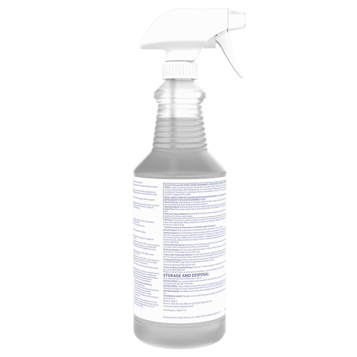 Oxivir Diversey 1 100850916 One Step Hospital Strength Liquid Disinfectant Cleaner, Accelerated Hydrogen Peroxide AHP, Ready-to-Use, 32-Ounce (Pack of 12 Bottles + 1 Spray Trigger)