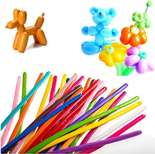 Seddex 200 PCS Premium Latex Twisting Balloons 260Q Excellent Quality Magic Balloons Assorted Color Long Balloons for Animal Shape Party Decorations