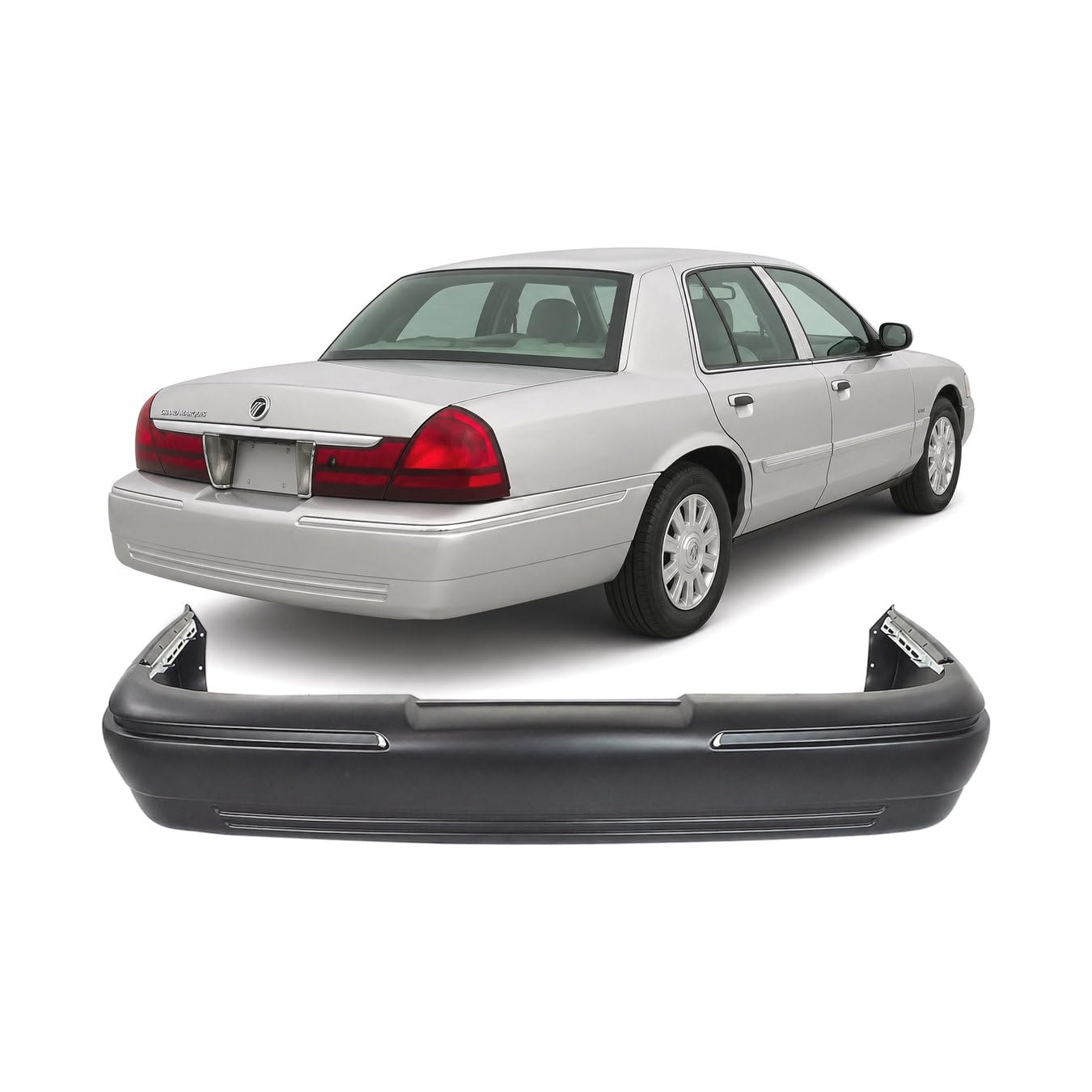 FitParts Compatible with Mercury Grand Marquis 1998–2011 Rear Bumper Cover