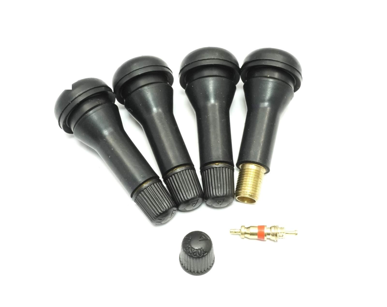 4 x czarne gumowe zawory Snap-In TR 414, zawory do opon, 50 mm