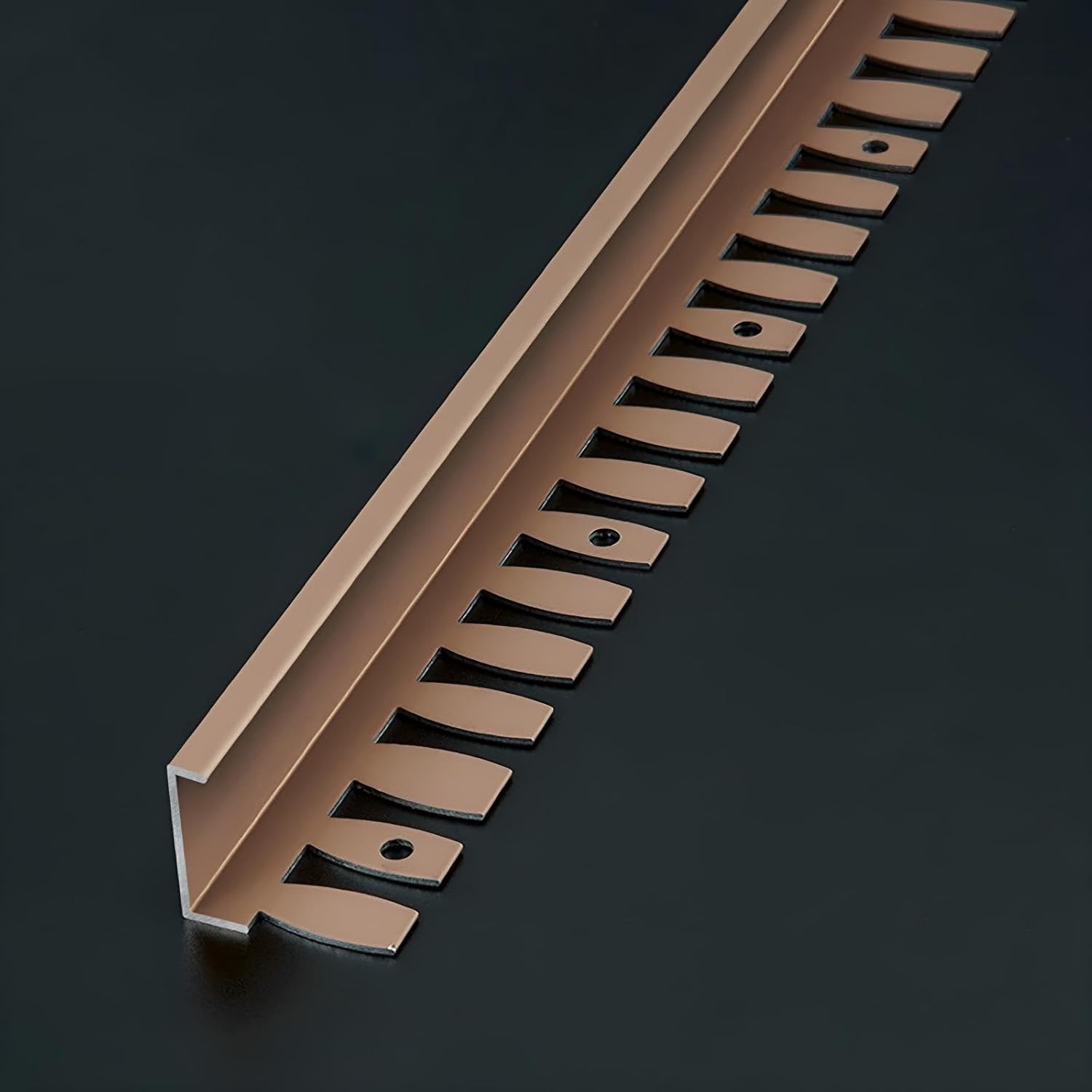Tira Final Universal De Aluminio Anodizado Flexible De 135 Cm - Perfil En Forma De C De 2 Piezas para Borde De Escalera, Adecuado para Todo Tipo De Baldosas Y Pisos - Protección Duradera De