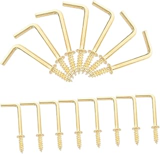 Zerodeko 100Pcs Right Angle Shaped Screw Hooks Versatile Self Tapping Fasteners for Kitchen Bathroom and Bedroom Easy to Install High Strength Sturdy