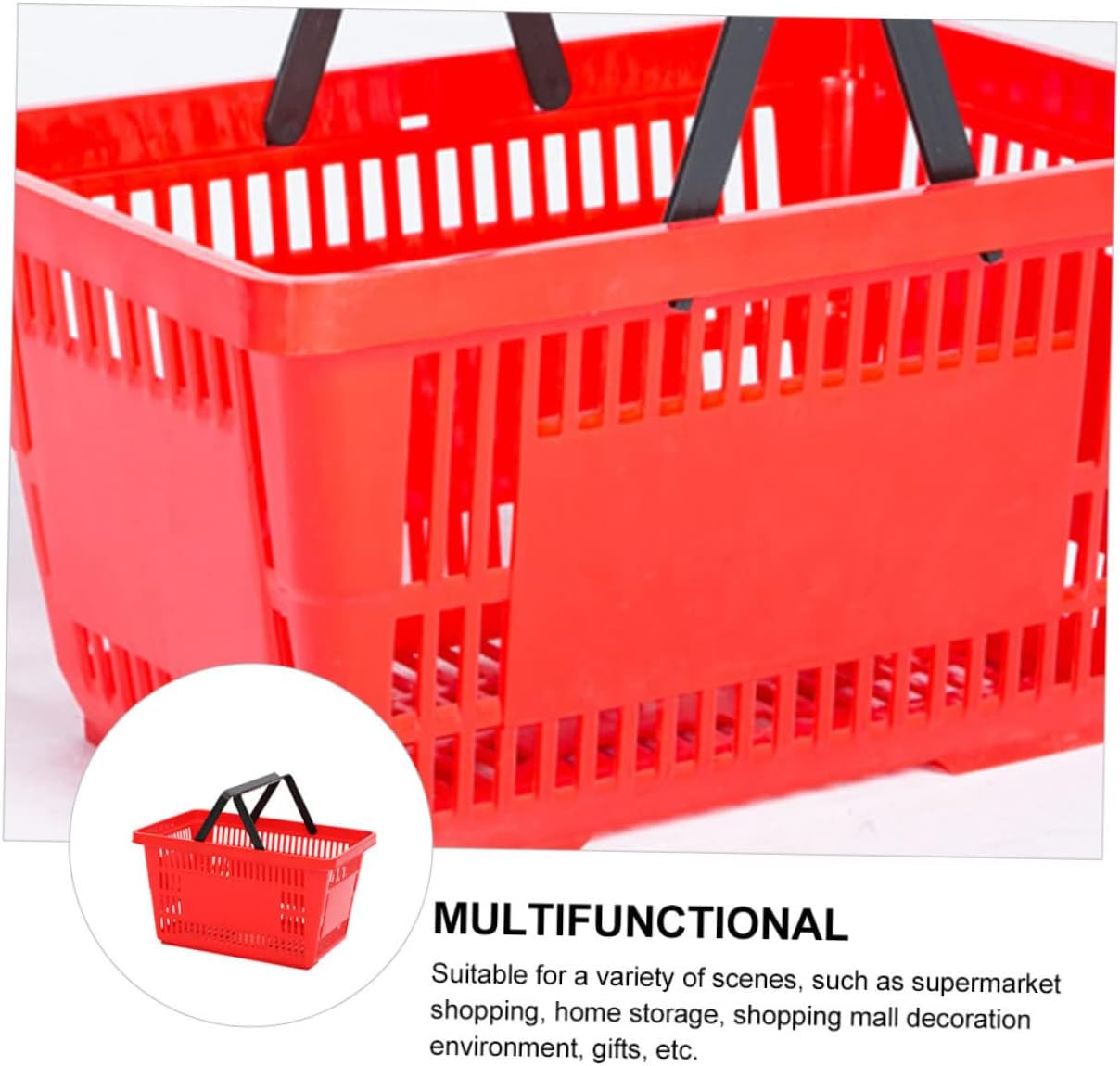 KOMBIUDA 1Pc Capacity Handheld Plastic Shopping Basket Sturdy and Lightweight Storage Container for Grocery and Household Use and Wear Resistant Design Easy to Carry