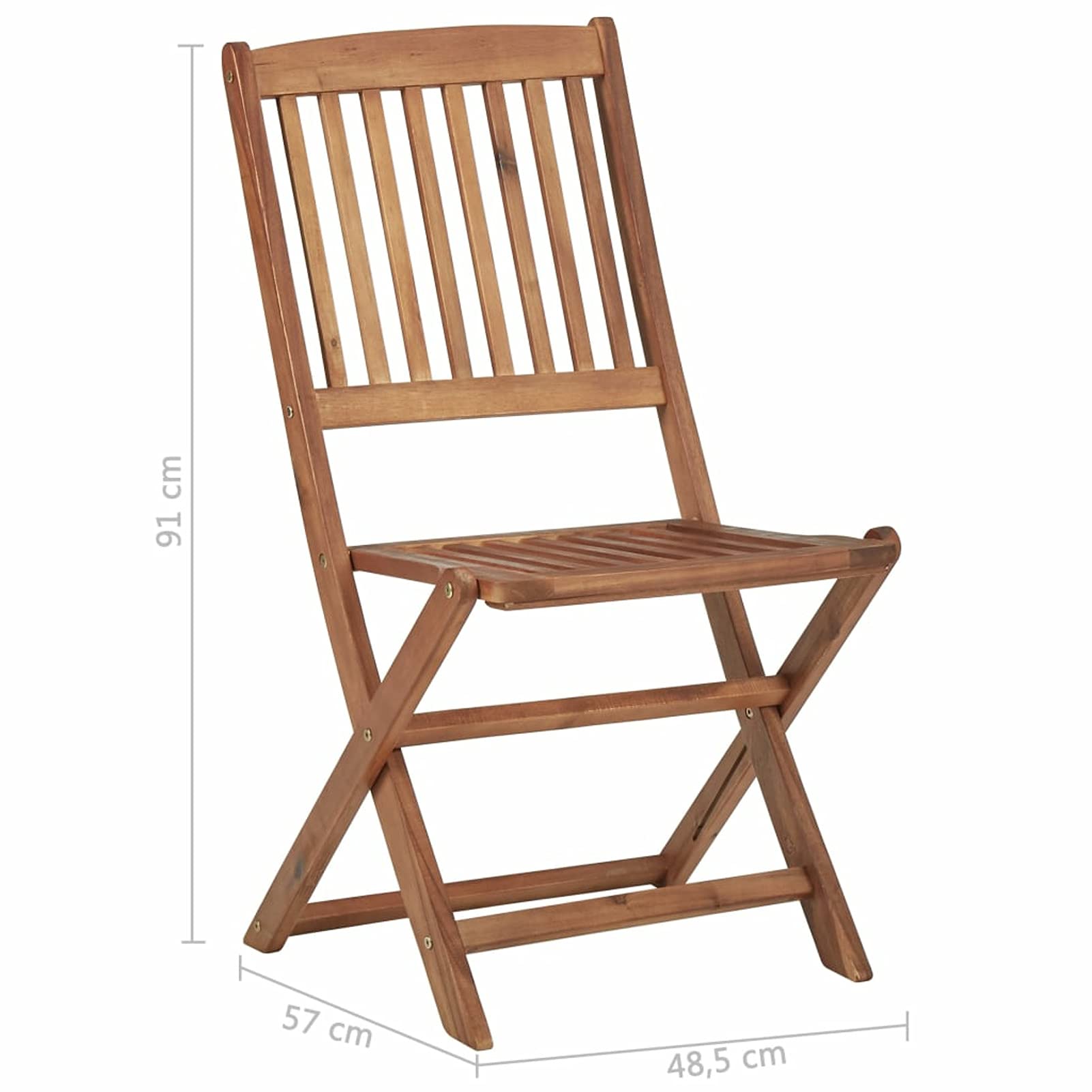 Sedie da Giardino Pieghevoli 4 pz in Legno Massello d'Acacia,Sedia da Giardino,Sedie da Esterno,Sedie per Tavolo da Giardino R