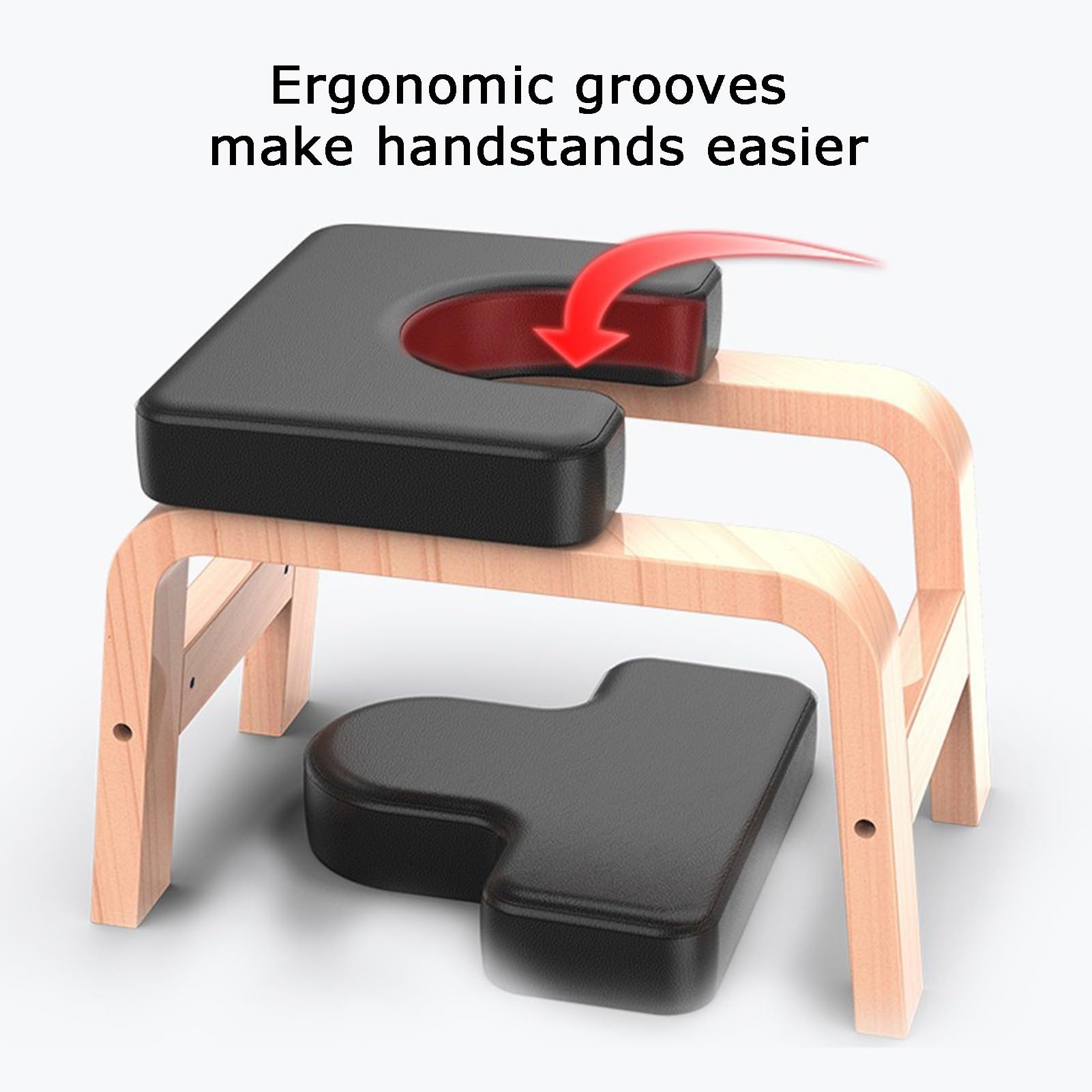 Sedia For Inversione For Yoga Da Palestra, Panca For Yoga A Forma Di U In Legno, Sgabello For Poggiatesta For Allenatore Con Piedi, Morbido Cuscino Del Sedile