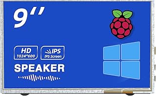 HMTECH 9 Inch Raspberry Pi Screen Touchscreen Monitor 1024x600 HDMI Monitor 16:9 IPS Screen Display for Raspberry Pi 4/3/2/Zero/B/B+ Win11/10/8/7, Free-Driver