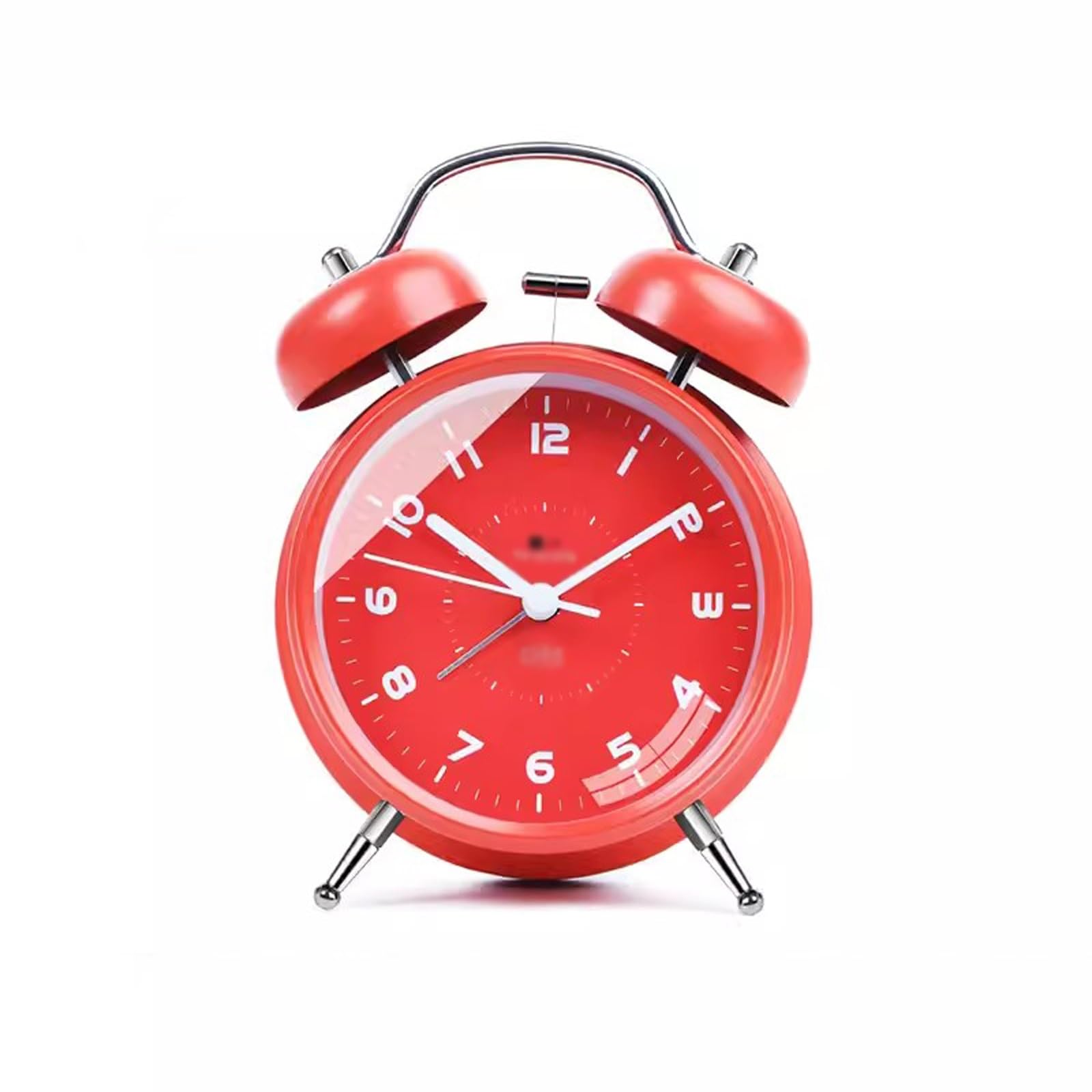 Wecker, 4" Twin, Nachtlicht, Aufladen, lauter Alarm(Red)
