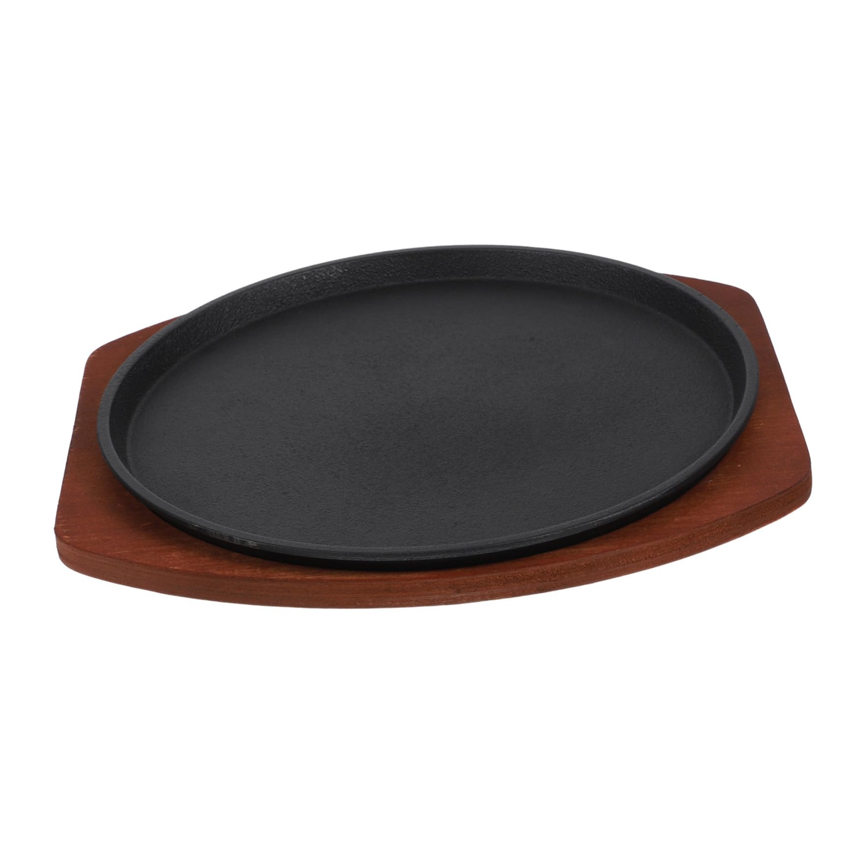 Parrilla de Hierro Plato para Servir Base de Madera