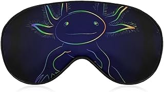Stylized Rainbow Axolotl Sleep Mask Lightweight Blindfold Mask Eye Mask Cover with Adjustable Strap for Men Women
