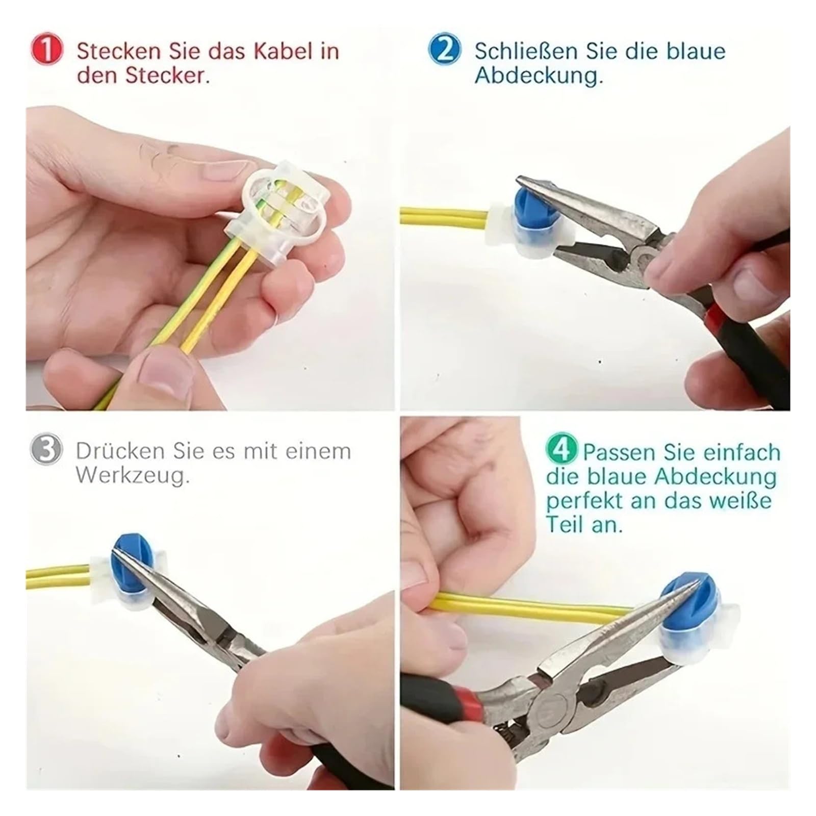 Conectores de Cable for cortacésped robótico, terminales de 3 Pines, Conectores eléctricos IDC 314, 100-10 Unidades(100PCS)