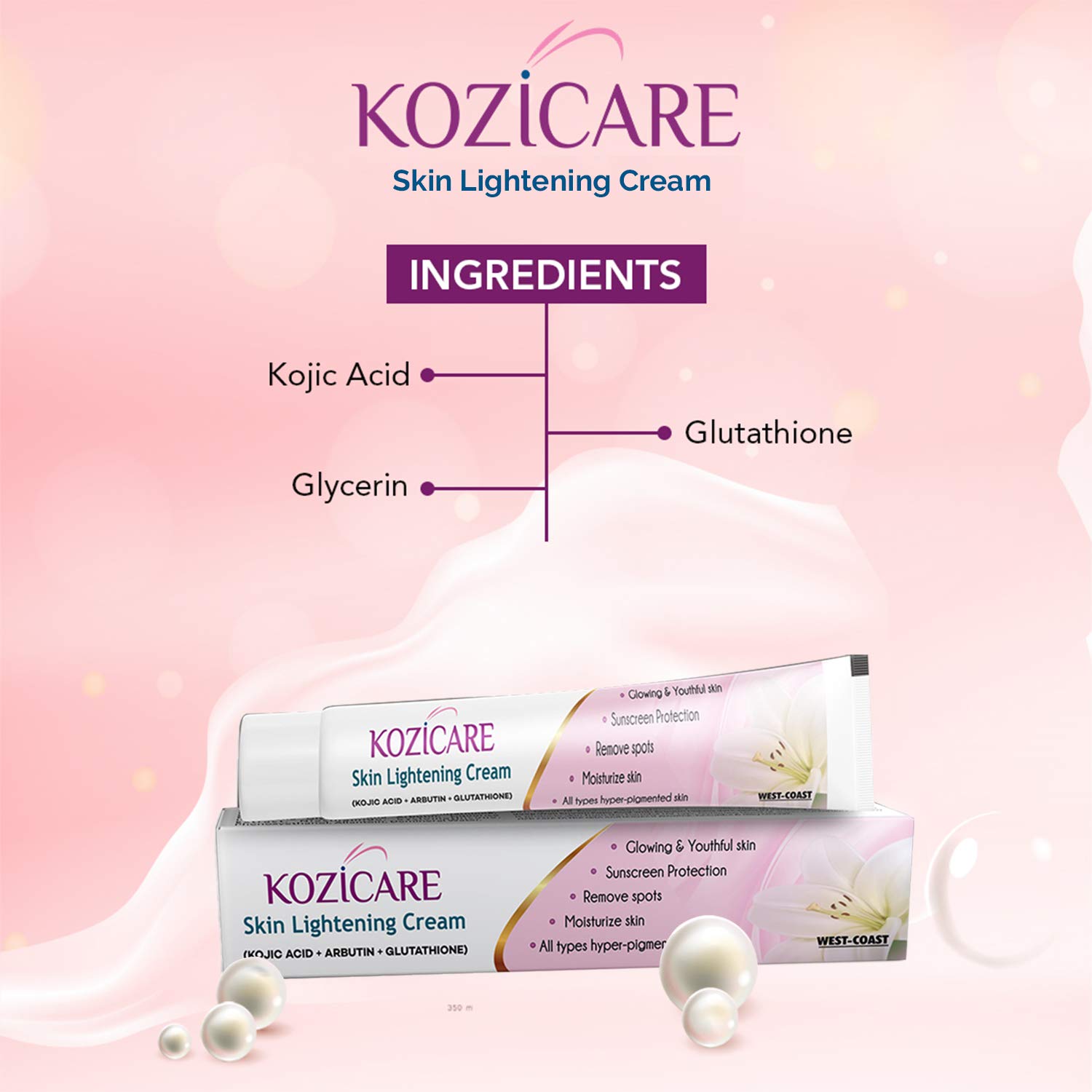 Buy Kozicare Skin Lightening Cream Enriched with 3 Kojic Acid, 1