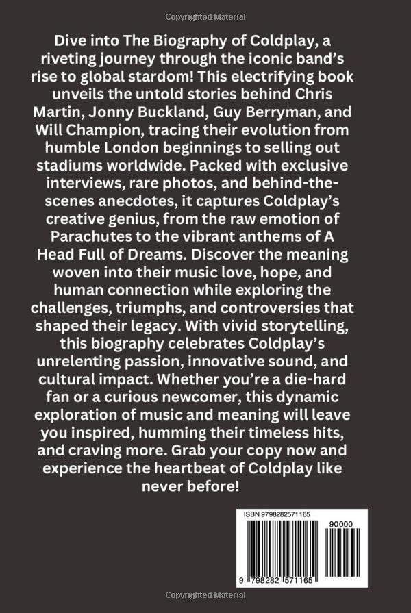 Coldplay biography le cadeau idéal pour passionné de musique pop