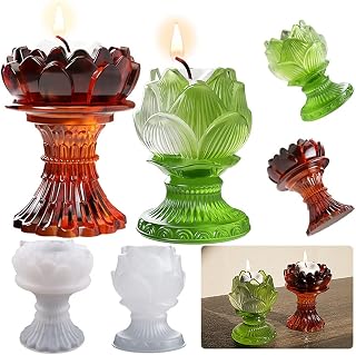 Candle Holder Epoxy Resin Silicone Molds for Candlestick, Tea Light Votive, Jewelry Container, Ashtray, Crsytal (Relief Sculpture)