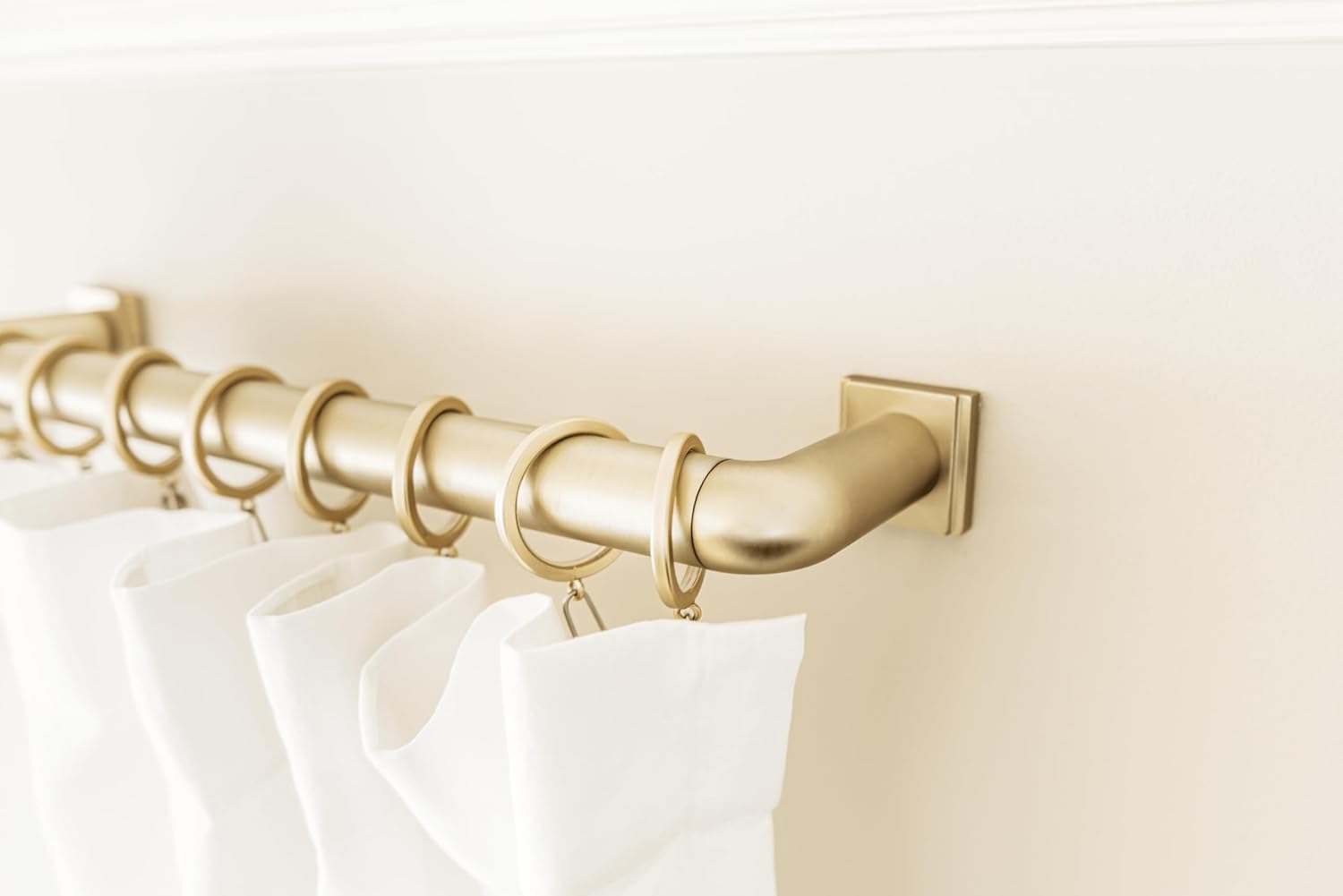 BlastHome® Luxury French Return Room Darkening Brackets – Premium Quality, Heavy Metal – Fits Only Signature Collection Curtain Rods (Rod Not Included) – 1 1/4" Large Diameter, Set of 2 – Brushed Gold