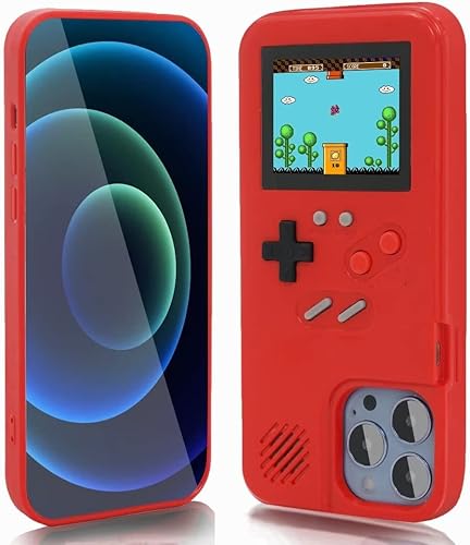 WeLohas Funda Gameboy para iPhone 12 Pro Max, funda de mano retro 168 Classic Games, funda de videojuegos a color para iPhone, funda de teléfono