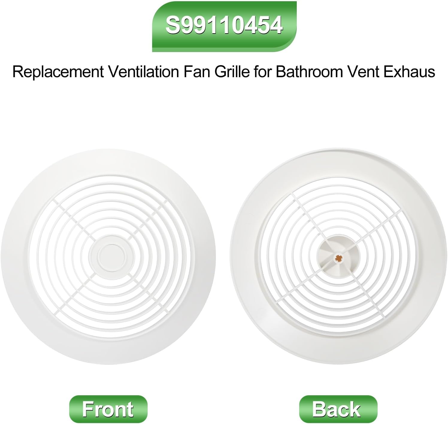 S99110454 Vent Fan Grille Cover 8" – White Round Plastic Exhaust Fan Grille for 512, 512M, 512N, 512MMX, 673, N673, 673MX – Durable, Fade-Resistant, Easy Install, High Flow Vent Cover