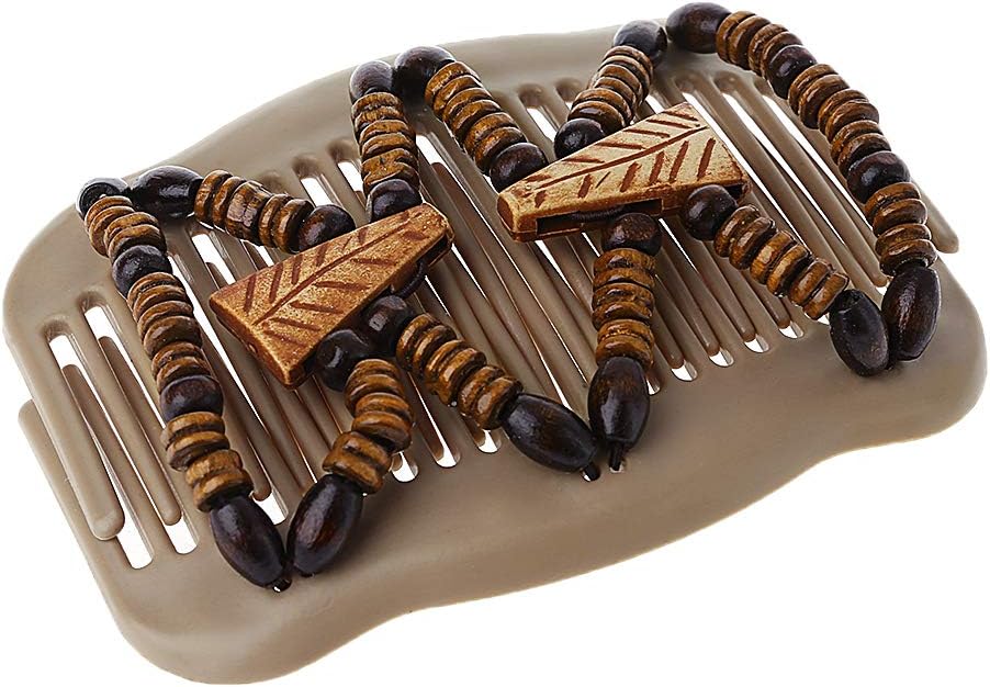 African Hair Clip, Hothap African Buterfly Hair Clip, Hair Comb, Women Wooden Beads, Double Hair Comb Clip