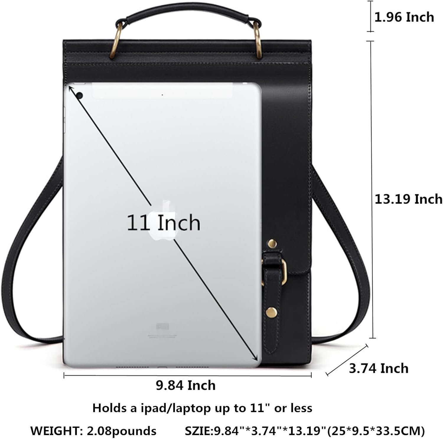 Cnoles Leather Backpack Purse For Women Fashion Ladies Vintage Bags Casual College Travel Backpacks Bag Black - Image 2