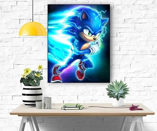 5D Diamond Painting Kits For Adults - Sonic Diamond Art Kits For Adults Kids Beginners,Diy Diamond Painting Full Drill Round Rhinestone For Home Wall Decor (11.8X15.7Inch) #TOP4