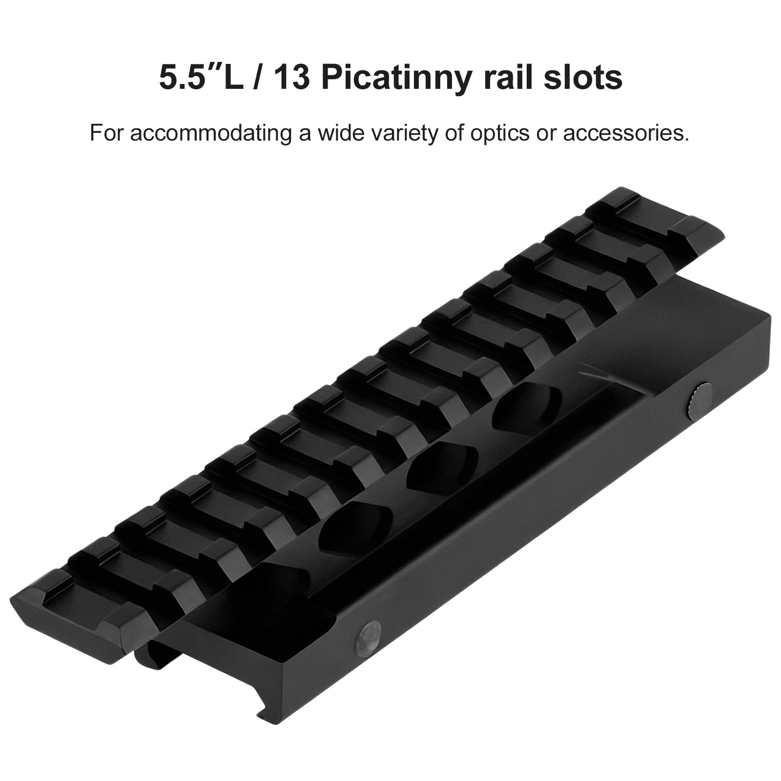 Tactique Riser Mount High Profile Scope Mount Base Riser Weaver Picatinny Rail 20mm Aluminium avec 13 Fentes Picatinny Rail