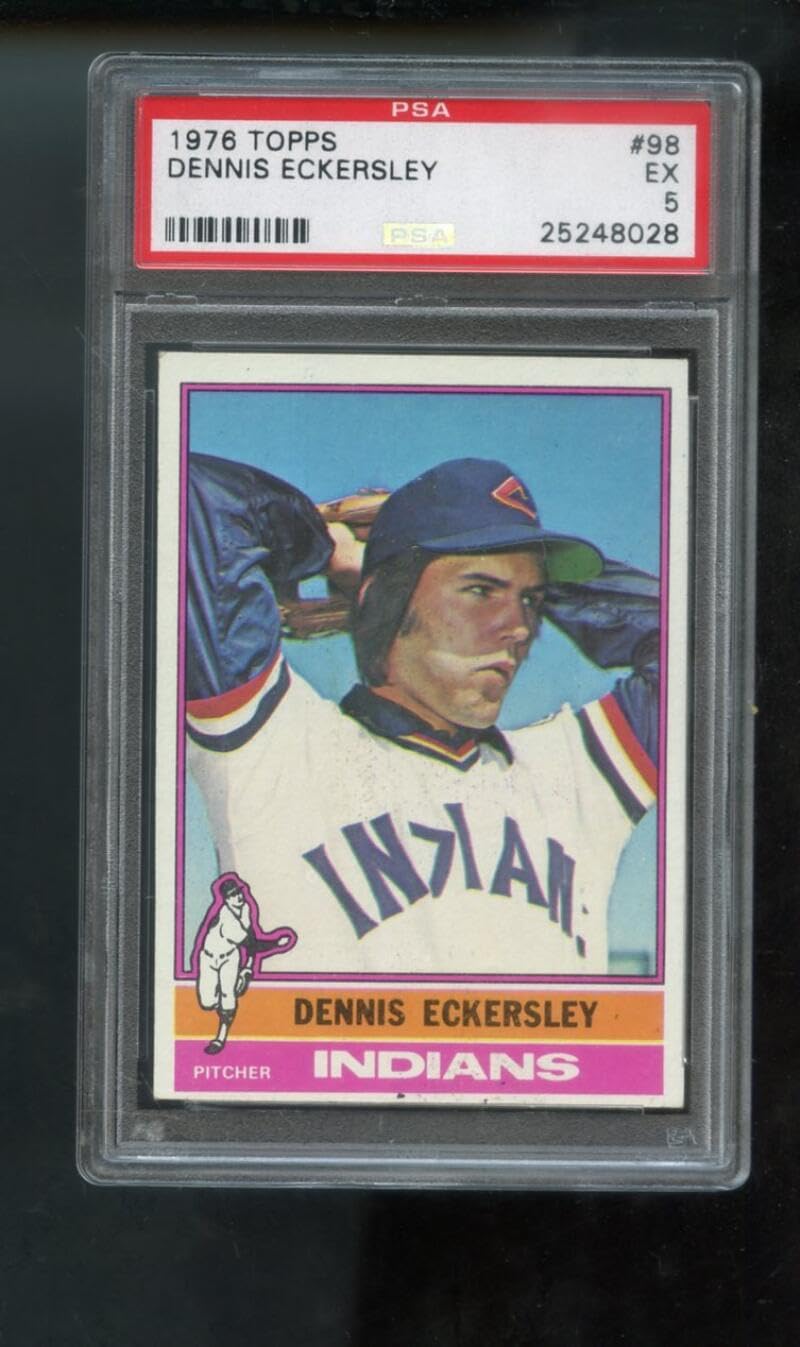 1976 Topps #98 Dennis Eckersley ROOKIE RC PSA 5 Graded Baseball Card MLB Cleveland Indians
