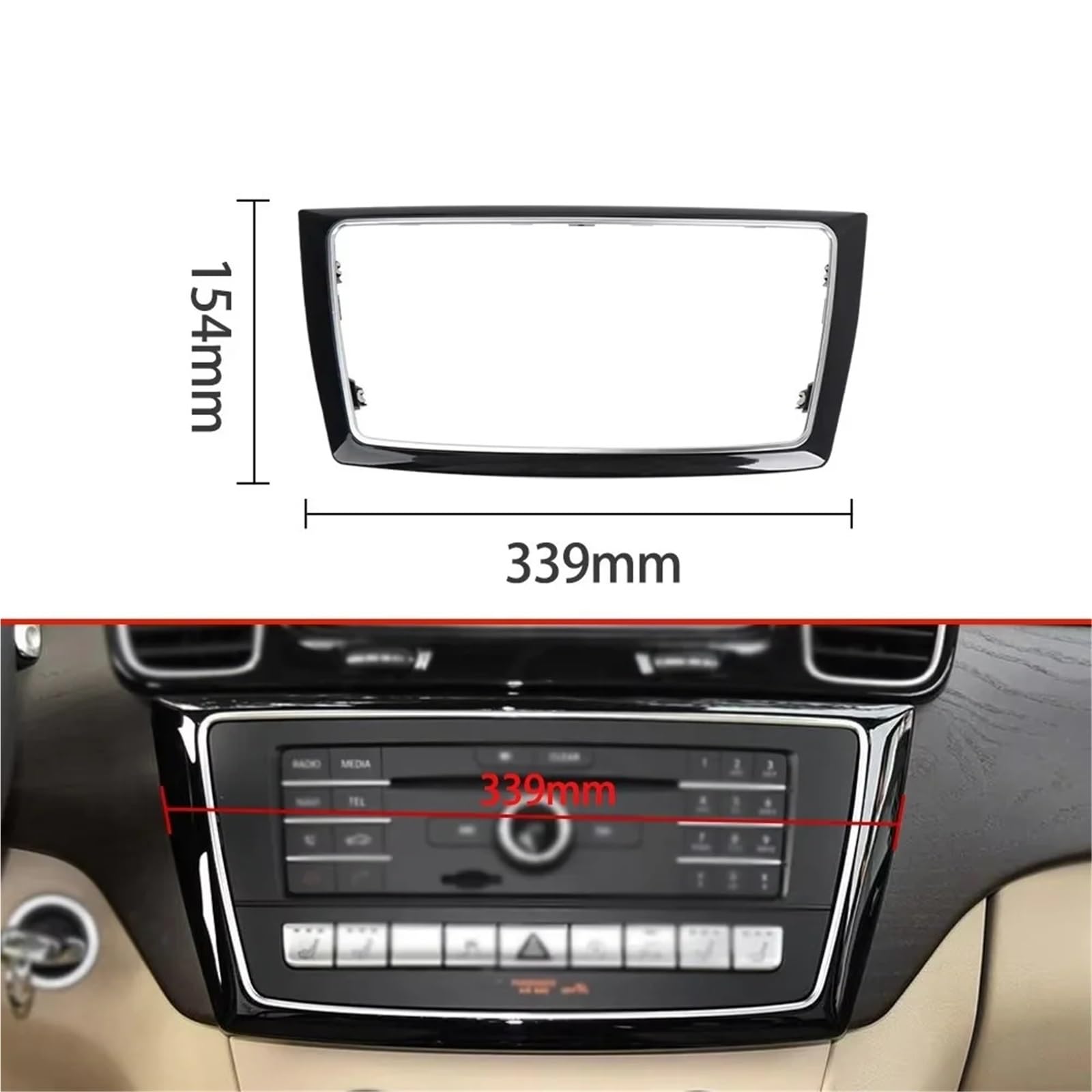 Konsola Środkowa Pasuje do Mercedesa W166 W292 Konsola środkowa Klimatyzacja Panel CD Osłona Ramka 1666802317