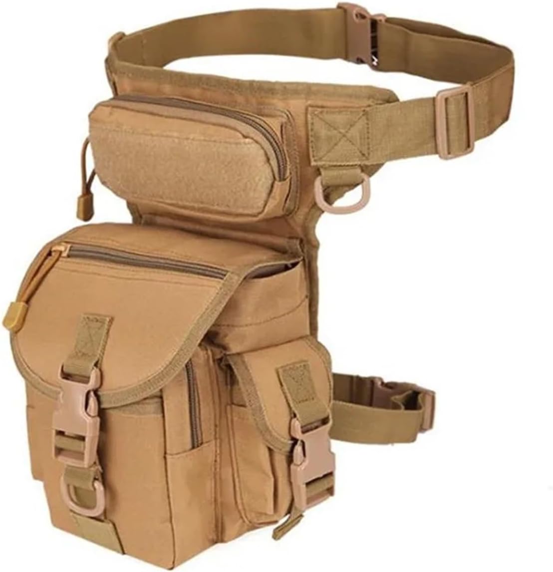 Waist bag weapon tactical cycling leg bag men's waterproof and anti-fall practical thigh bag multi-purpose belt(Black)