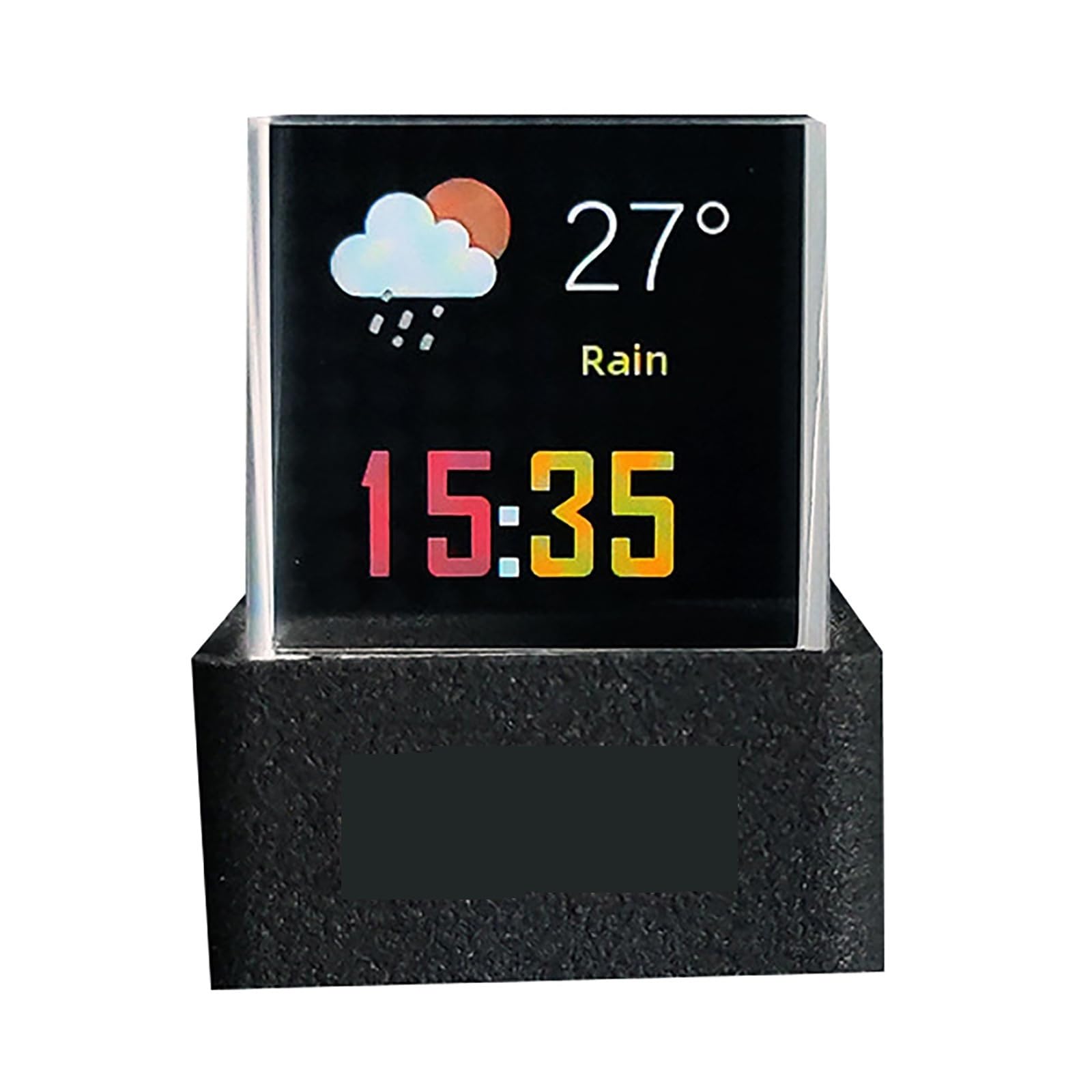Wecker, Mini-Echtzeit-Transparente WiFi-Wetteruhr, Kreatives Geschenk, Desktop-Display,für Schwerschläfer(White)