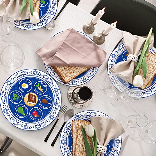 Qzyl 50 Pieces Seder Plates For Passover, 9 Inch Disposable Passover Seder Plate, Renaissance Design Pesach Plates For Passover Foods, Deluxe Quality Seder Passover Plates For Passover Decorations #TOP4