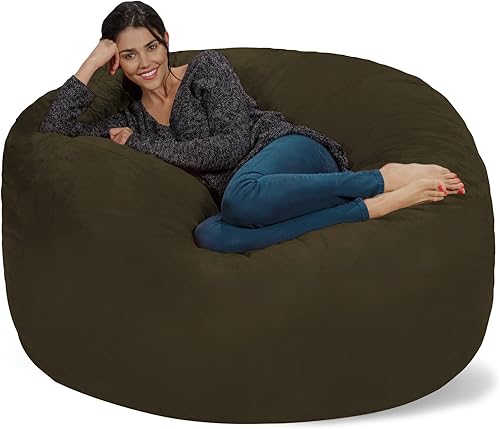 Miniatura 25 de Chill Sack Puf - Sillón gigante de espuma viscoelástica de 5 pies, sofá grande con funda de microfibra suave, color negro ónix Micro Gamuza - Negro