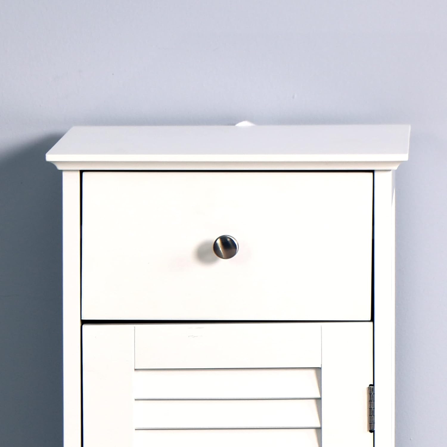 Bathroom Floor Cabinet Storage Organizer Set, with Drawer and Single Shutter Door Wooden, for Living Room, Bathroom, Bedroom, Modern Home Furniture White