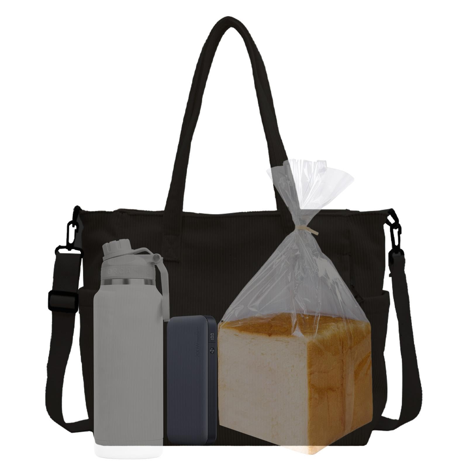 Veelzijdige corduroy handtas voor dames, schoudertas, hobo-tas en rugzak in één voor werk, shopper, reizen en dagelijks gebruik, beige