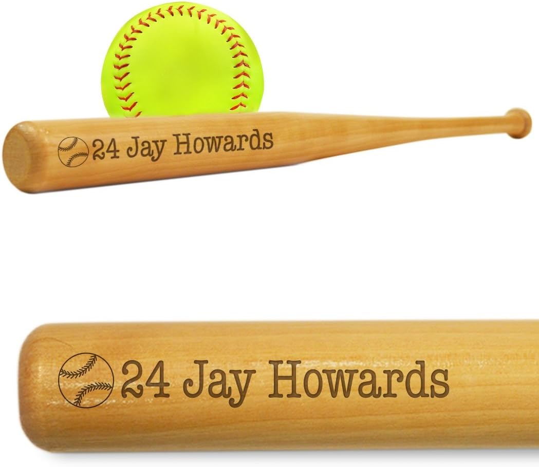 Personalized Player Name and Number Mini Softball Bat