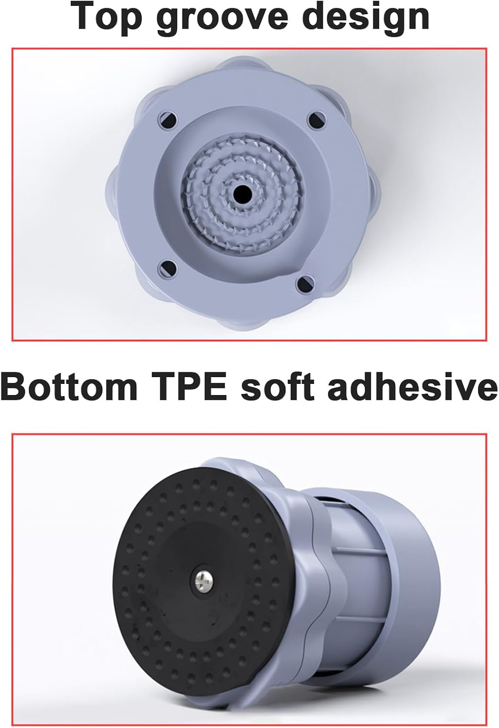 Anti Vibration Pads for Washing Machine – 4 Pack Adjustable 8-9.5cm Height | TPU Rubber Shock Absorbing Feet | Universal Non-Slip Support for Washer Dryer Sofa Furniture and Home Appliance Use