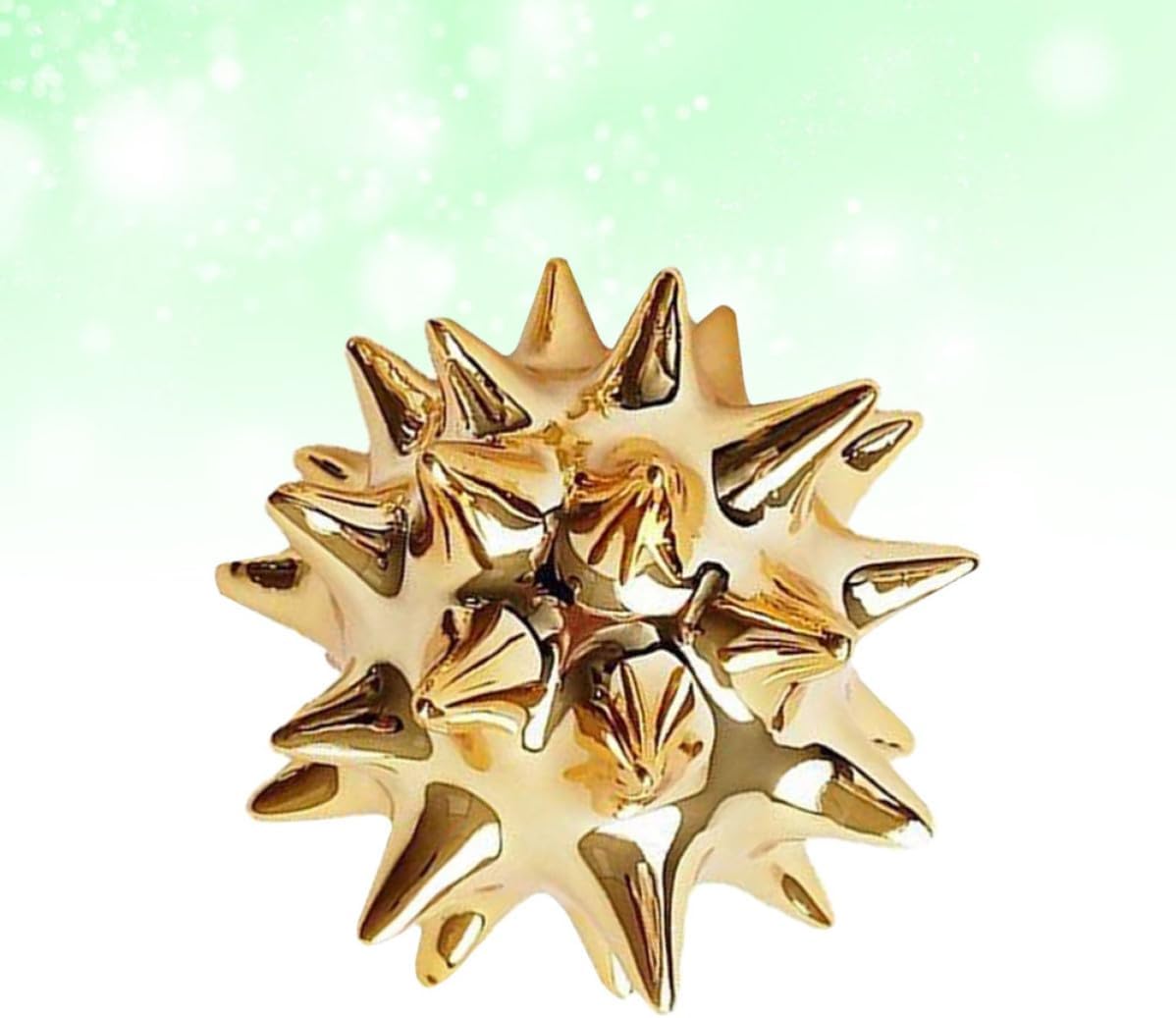 Alasum Sea Urchin Ball Ornaments Decorative Accent Resin Golden for Home image 5