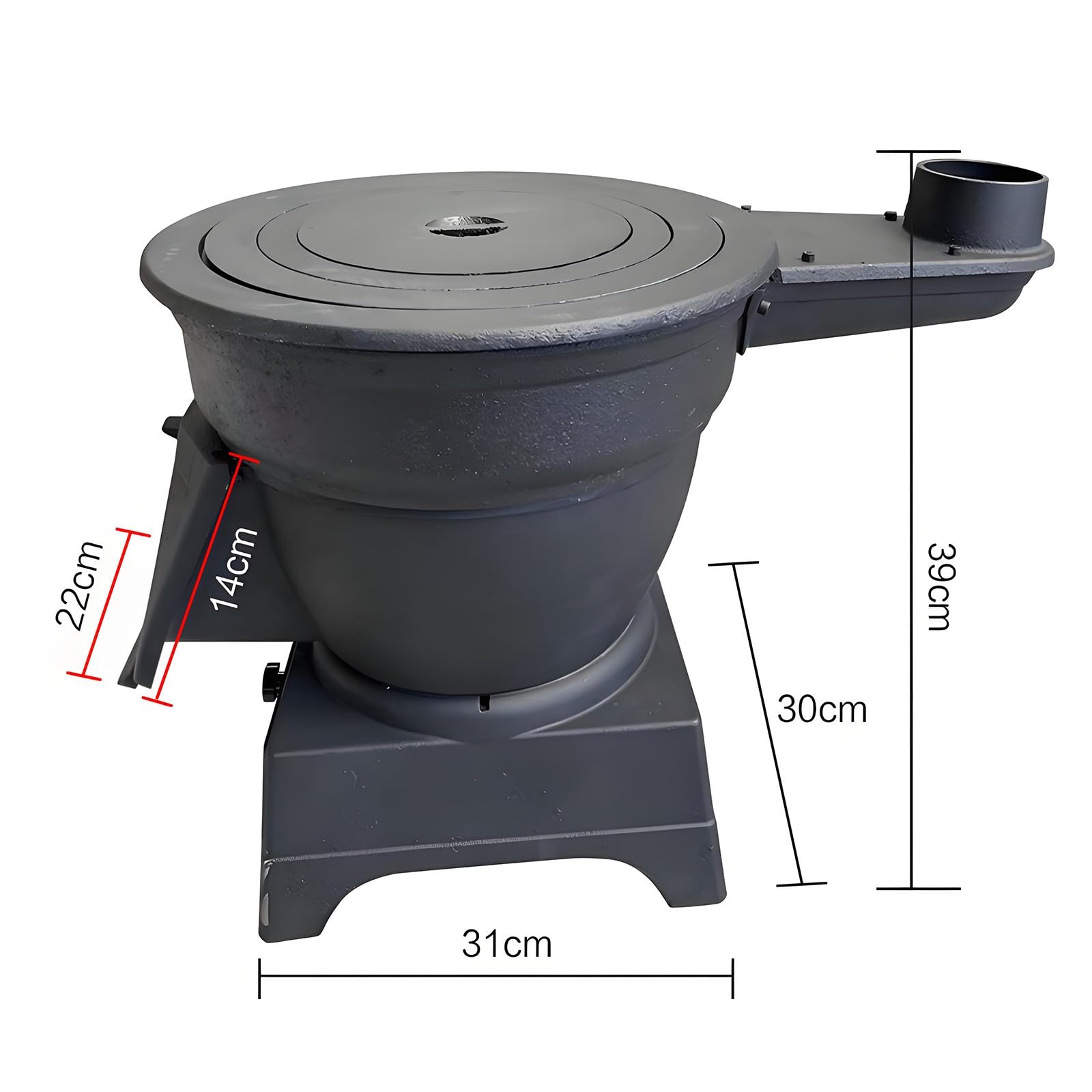 Stufa a legna in ghisa ispessita, riscaldamento a doppio scopo, stufa da campeggio portatile resistente alle alte temperature, per uso interno ed esterno
