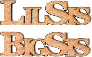 BigSis & LilSis Set - Single Layer Wooden Cutout for Greek Paddles, Wood Letters for Crafts, Fraternity, Sorority, Big/Little Gift Idea
