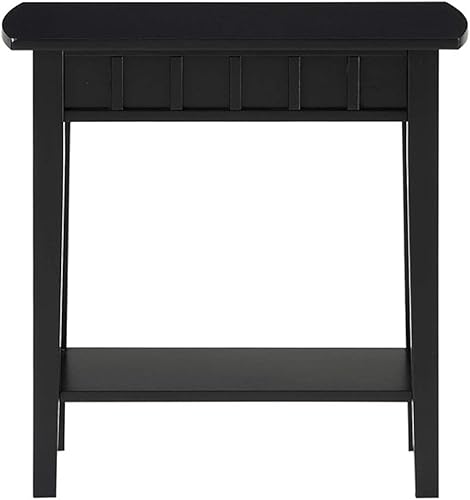 Miniatura 4 de Convenience Concepts Dennis - Mesa auxiliar con estante, color negro