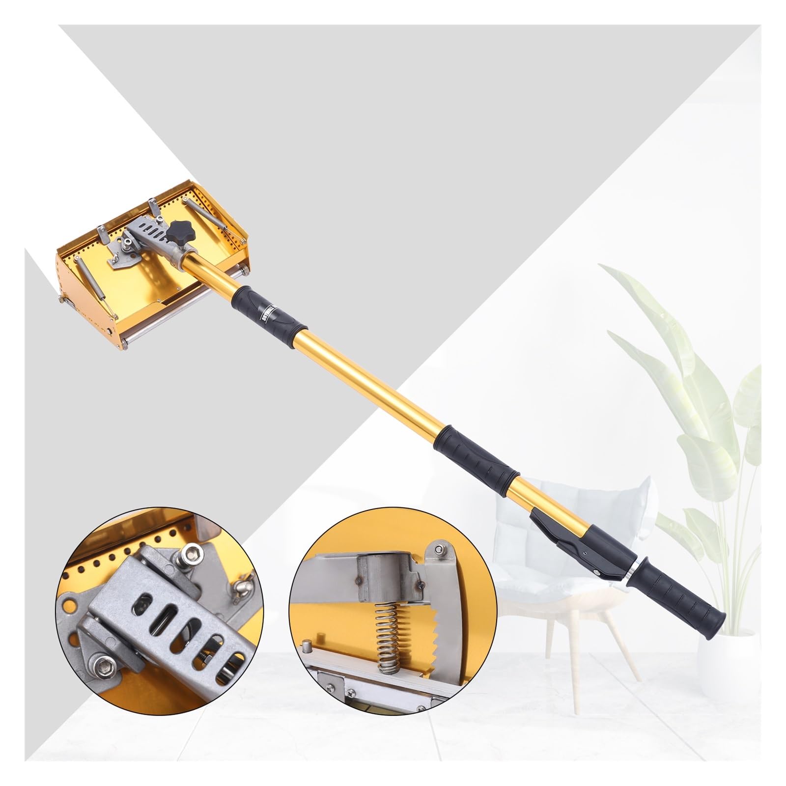 Lijadora para paneles de yeso Herramientas maestras de paneles de yeso portátiles de 9,8 pulgadas, herramienta de caja de yeso de acabado plano con mango extensible de 40-63,8 pulgadas, longitud máxim