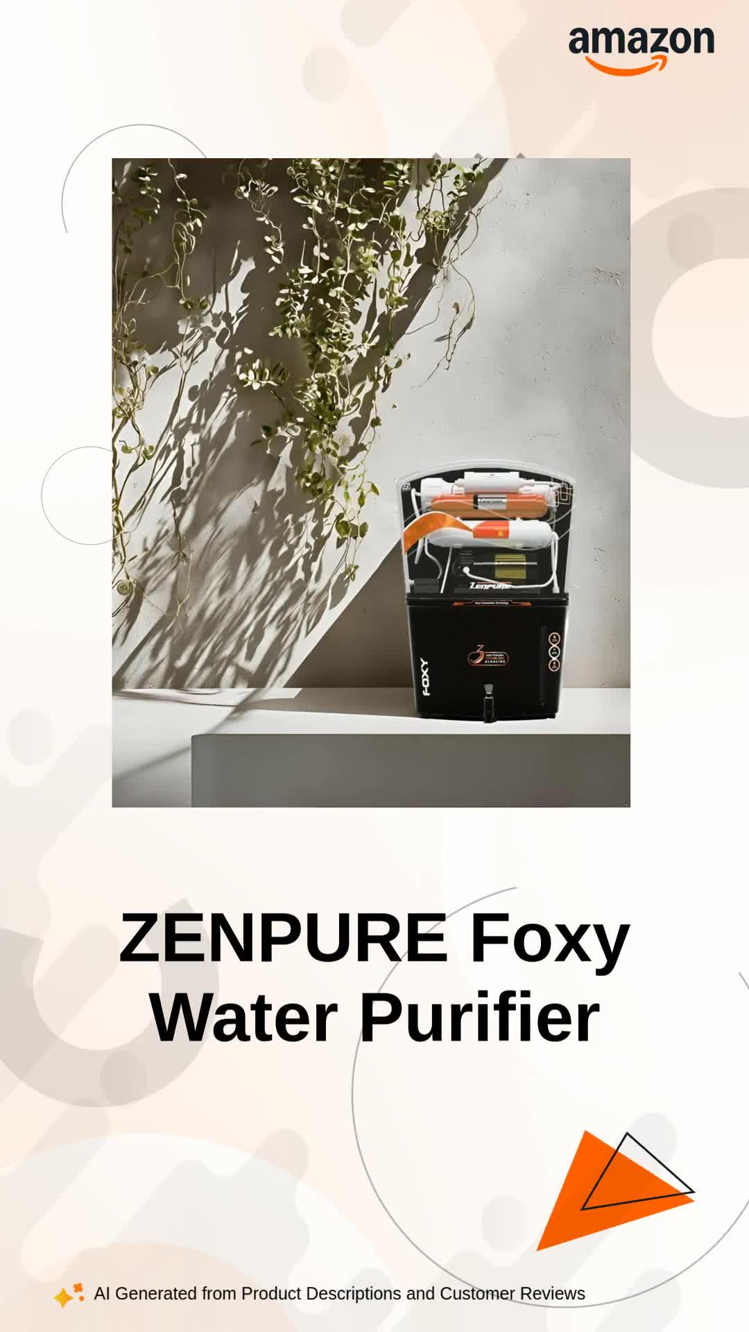 ZENPURE With DEVICE Foxy 15 Lph Aqua Copper Alkaline With Ro+Uv+Uf
