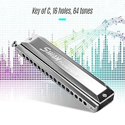 SHUIYUE SW-1664 16 Trous Harmonica chromatique C clé 64 Tons Orgue à Bouche avec étui de Rangement et Chiffon de… - Les Beatles, Paul McCartney, John Lennon, RIngo Starr, George Harrison SHUIYUE SW-1664 16 Trous Harmonica chromatique C clé 64 Tons Orgue à Bouche avec étui de Rangement et Chiffon de… – Image 2