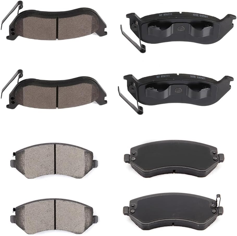 ECCPP D856-7732 D981-7863 Front Ceramic & Rear Semi Metallic Disc Brake Pad Set Fit For Jeep Liberty 2003-2007