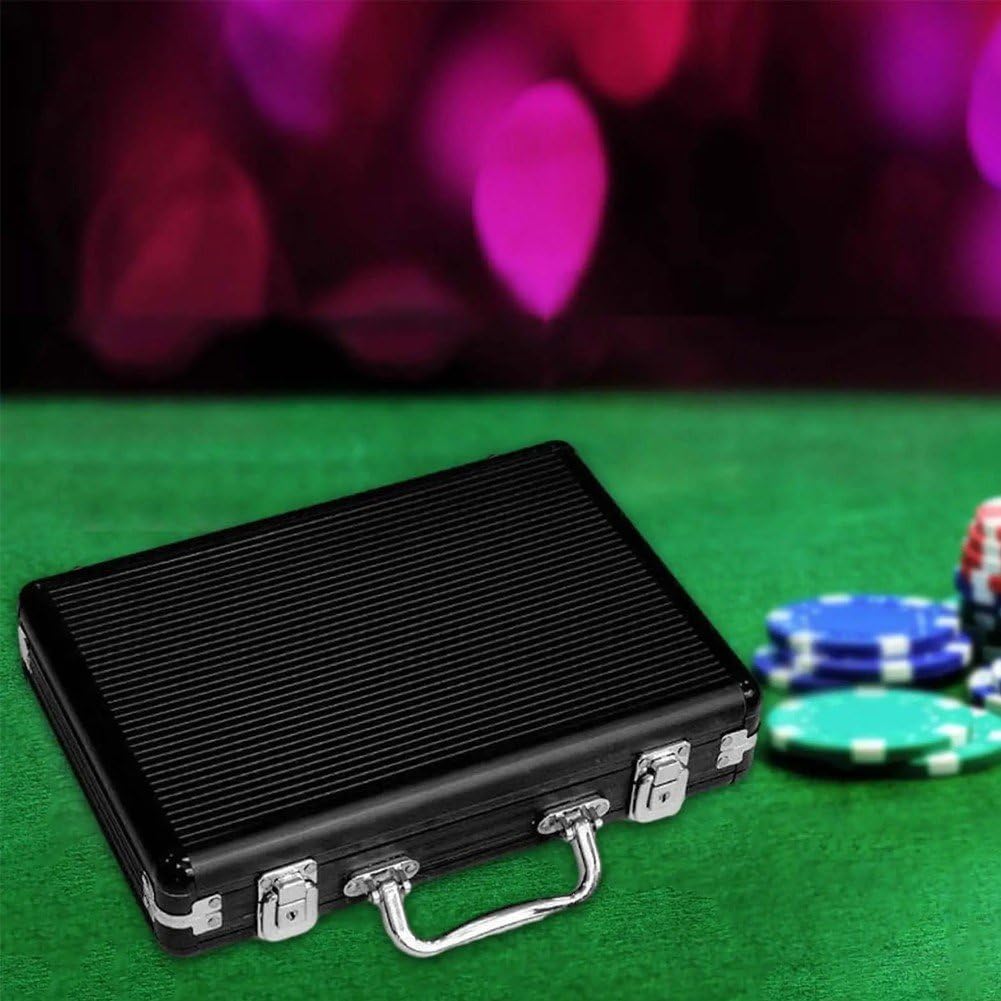 Étui À Jetons De Poker Vide, Conteneur De Stockage Avec Poignée Serrure, Boîte À Cartes Épaisse, Cadre En Alliage D'aluminium, Étui De Transport Portable Pour Jeux De Jeu, Capacité De 200 Jetons