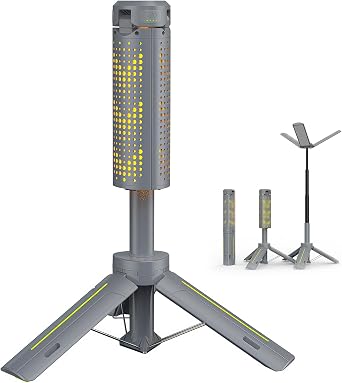 Telescopic Camping Lantern with 40" Stand, 8000mAh Rechargeable Work Light, 1000LM Flashlight, IP44 Waterproof Tripod Base, Dimmable LED for Outdoor Work,Hiking,Emergency,Fishing 1pcs