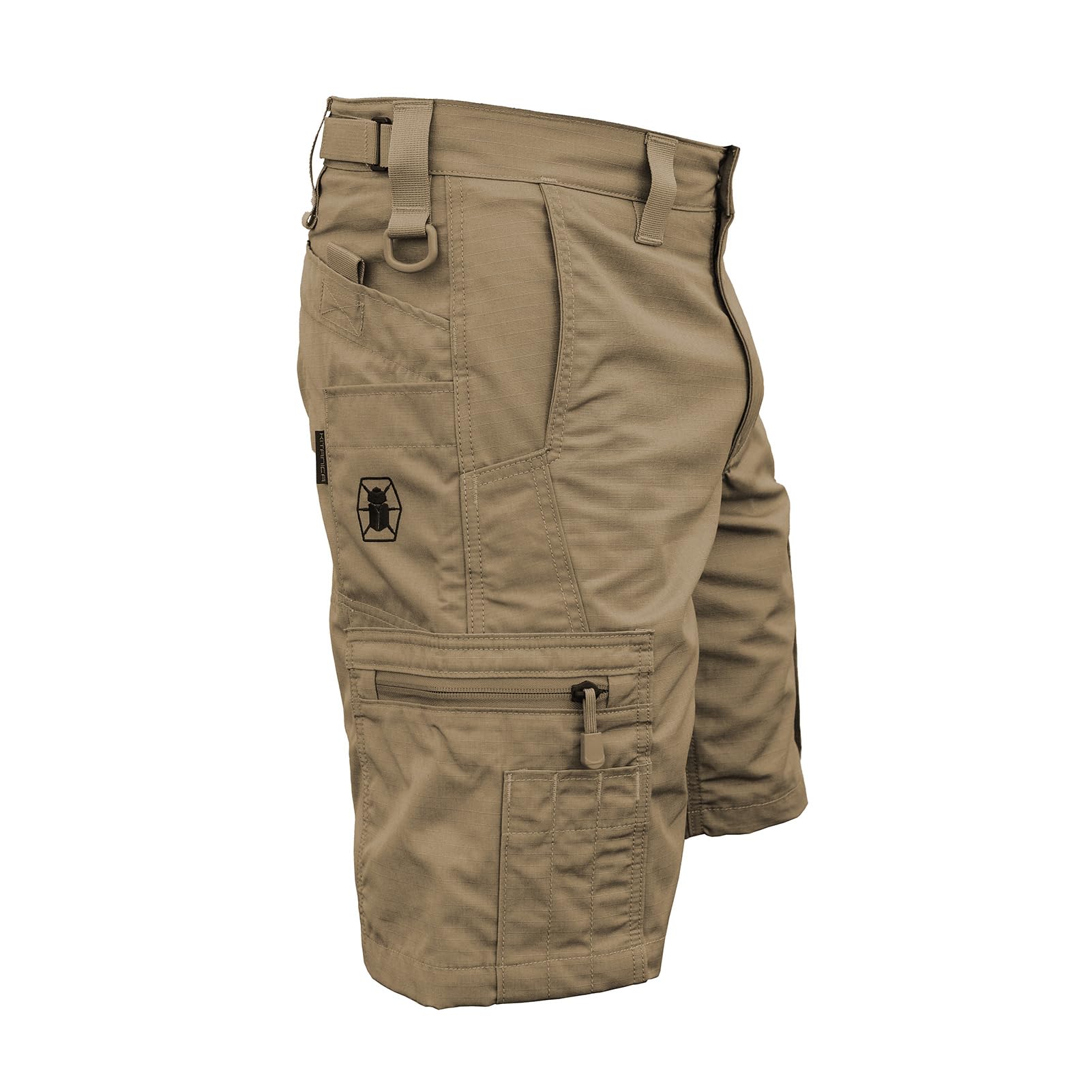 Kitanica Men's Range Nylon/Cotton Ripstop Shorts | Double-Layer Reinforced Seat, Double Stitched Inseam | Relaxed Fit
