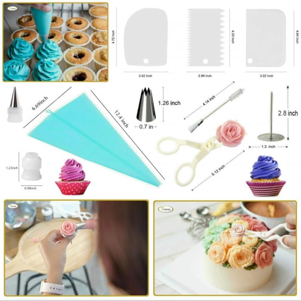 118 Piece Cake Turntable Set DIY Decorative Table Tool Mouth Bag Baking
